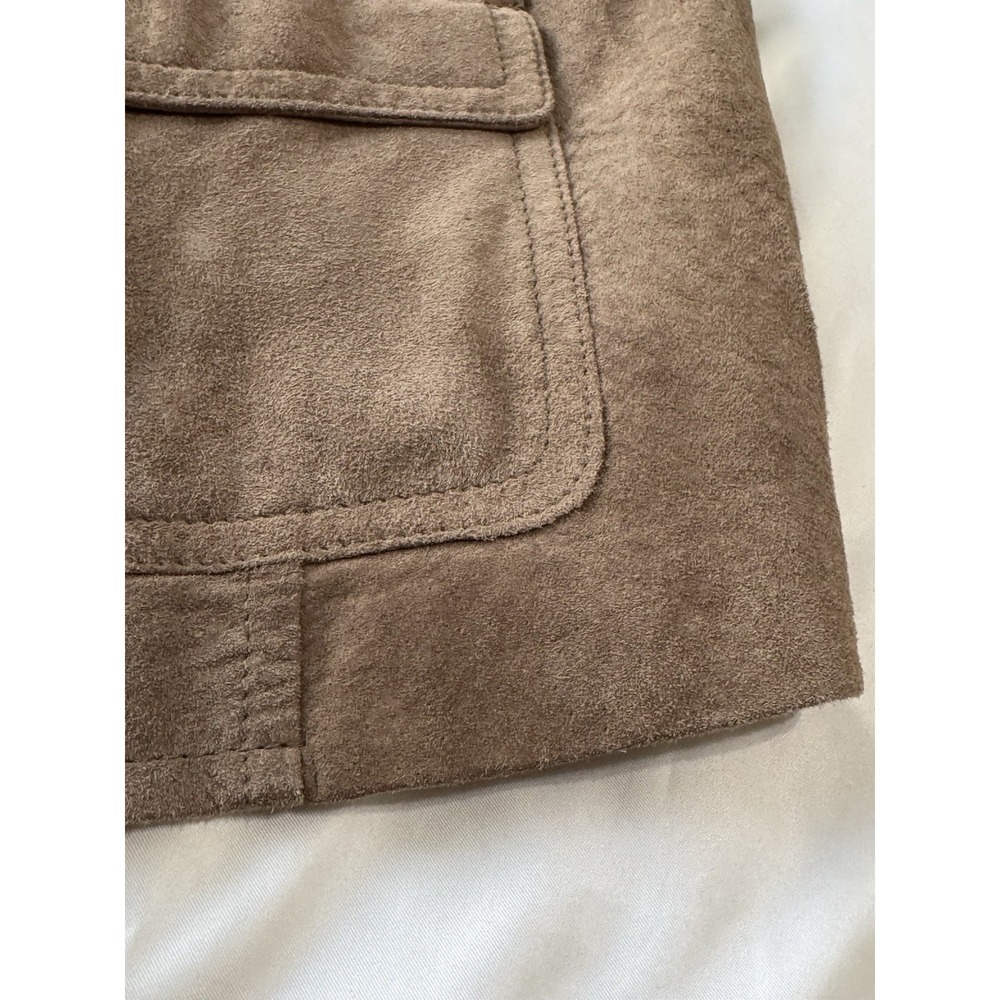 Vintage Liz Claiborne Women's 3X Leather Suede Jacket Tan Full Zip Lined Pockets - Picture 9 of 12